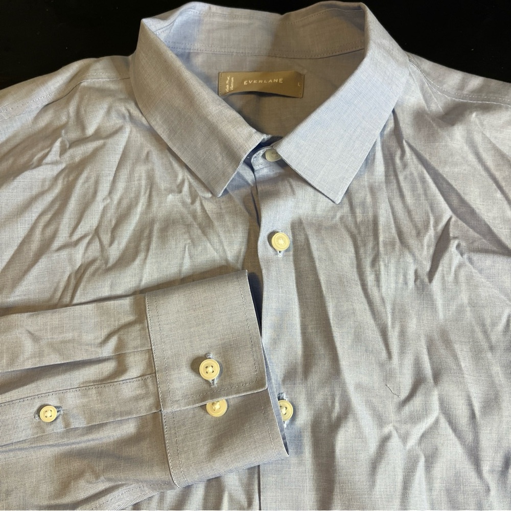 Everlane Shirt Mens Large Blue Button Up Long Sleeve Casual Cotton